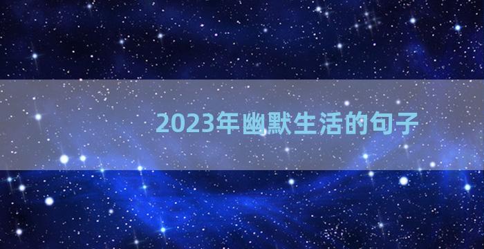 2023年幽默生活的句子