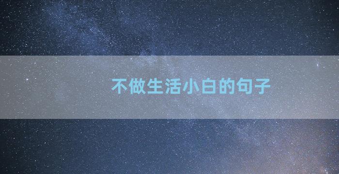 不做生活小白的句子