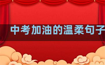 中考加油的温柔句子励志