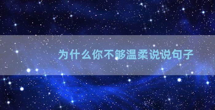 为什么你不够温柔说说句子