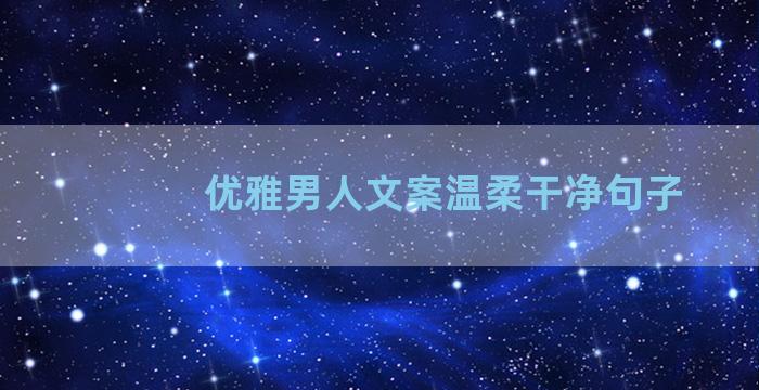 优雅男人文案温柔干净句子