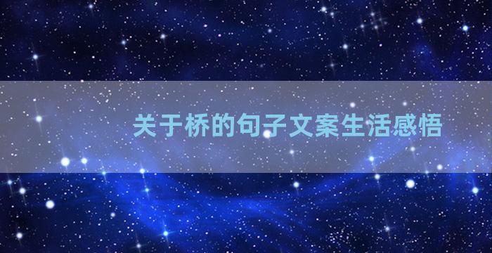 关于桥的句子文案生活感悟