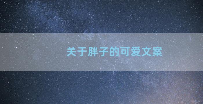 关于胖子的可爱文案