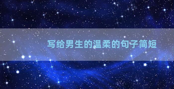 写给男生的温柔的句子简短