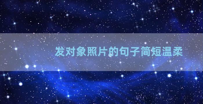 发对象照片的句子简短温柔