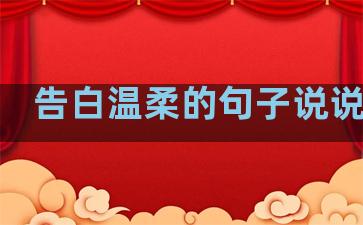 告白温柔的句子说说心情