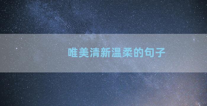 唯美清新温柔的句子