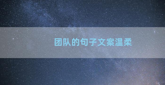 团队的句子文案温柔