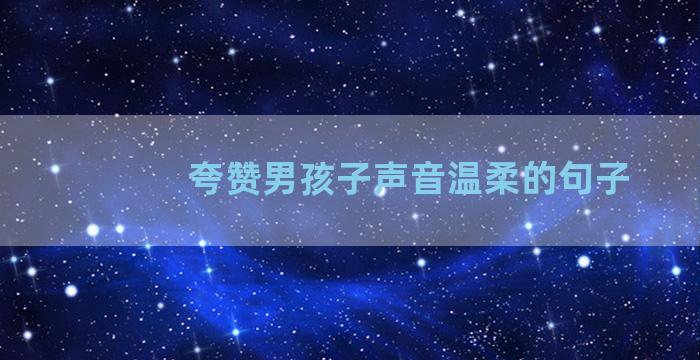 夸赞男孩子声音温柔的句子