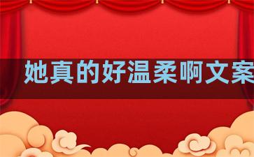 她真的好温柔啊文案句子