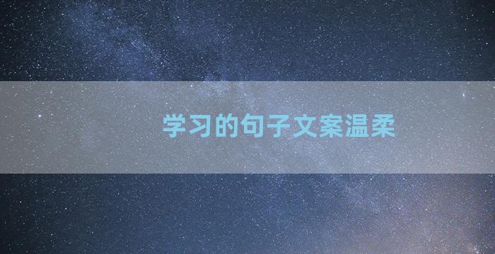 学习的句子文案温柔