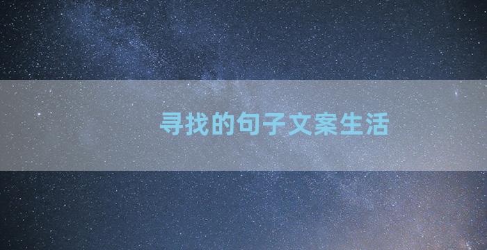 寻找的句子文案生活