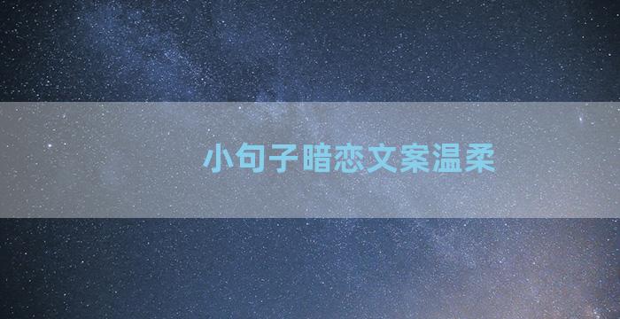 小句子暗恋文案温柔