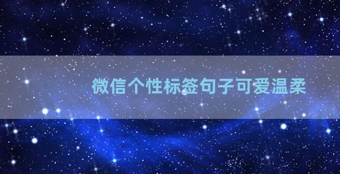 微信个性标签句子可爱温柔