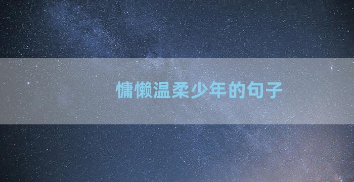 慵懒温柔少年的句子