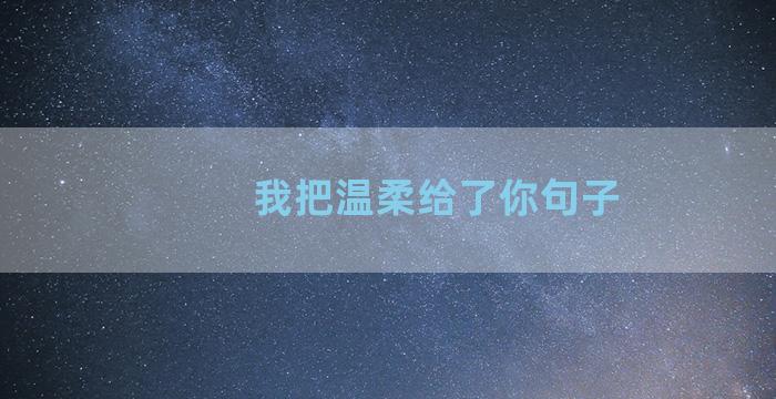 我把温柔给了你句子