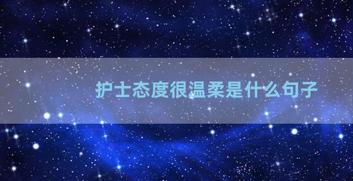 护士态度很温柔是什么句子