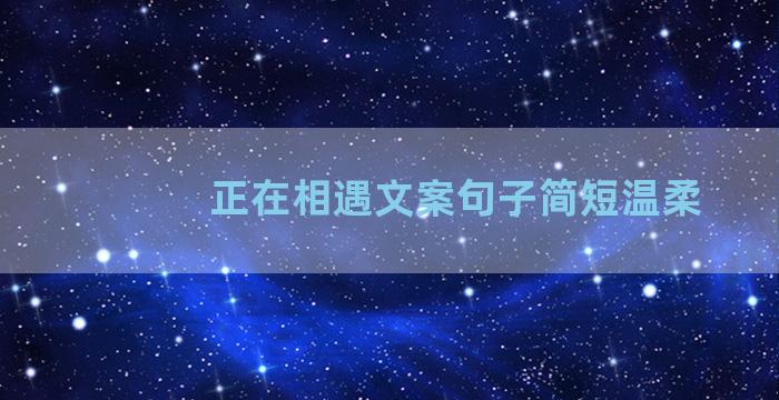 正在相遇文案句子简短温柔