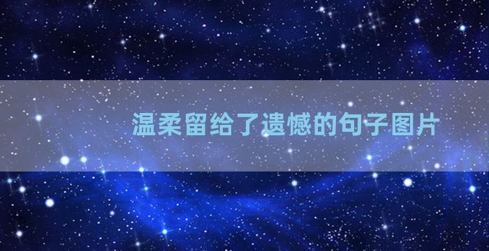 温柔留给了遗憾的句子图片