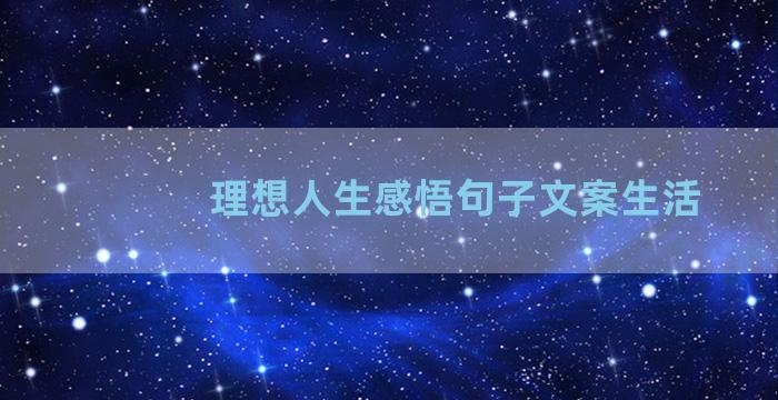 理想人生感悟句子文案生活