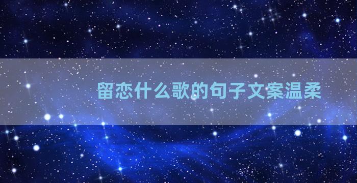 留恋什么歌的句子文案温柔