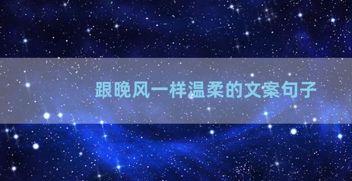 跟晚风一样温柔的文案句子